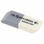 Ластик 41 х 41 х 8 мм, серо-белый, прямоугольный, скошенные края " Brauberg Assistant " ( 80 шт/уп.)