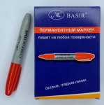 Маркер толстый " Basir " Красный ( 20 уп. х 12 шт. = 240 шт/кор.)