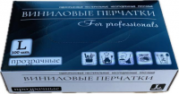 Перчатки виниловые " Белые " L " ( 10 уп. х 100 шт. = 1'000 шт/кор.)