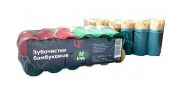 Зубочистки бамбук в баночке ( 60 шт/баночка) ( 40 уп. х 12 баночек = 480 баночек/кор.)